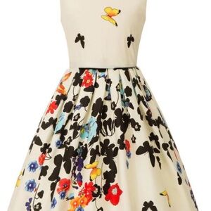 Kate Kasin Floral Kids Dress - Cream and Red